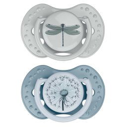 Difrax LOVI Dynamic Pacifier 0-3 Months Botanic Blue Green - Fopspeen