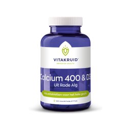 Vitakruid Calcium 400 & D3 uit Rode Alg Kauwtabletten