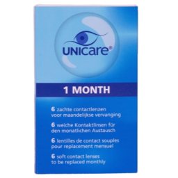Unicare 1 Month 6 Zachte Contactlenzen -1.25