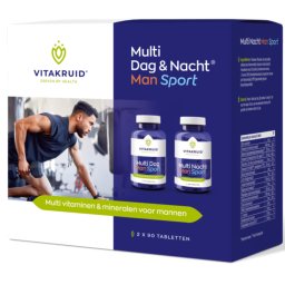 Vitakruid Multi Dag & Nacht Man Sport 100% Vegan 2 x 90