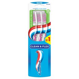 Aquafresh Clean & Flex Tandenborstel Hard - 2+1 gratis in 100% plasticvrije verpakking