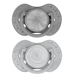 Difrax LOVI Dynamic Pacifier 6-18 Months Harmony Dark Grey Light Grey - Fopspeen