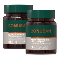 Bonusan Actief vitamine B12 1000 Complex Zuigtabletten Duoverpakking