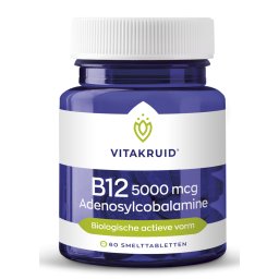 Vitakruid B12 5000 mcg Actief Adenosylcobalamine Tabletten