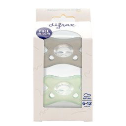 Difrax Fopspeen Natural Siliconen 6-12 Maanden Stone/Sage