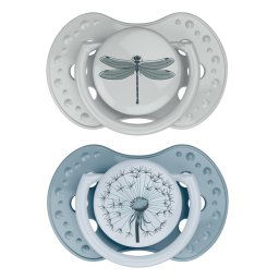 Difrax LOVI Dynamic Pacifier 6-18 Months Botanic Blue Green - Fopspeen