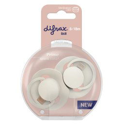 Difrax LOVI Prime Pacifier 6-18 Months - Coconut/Ivory
