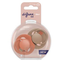 Difrax LOVI Prime Pacifier 18+ Months - Granola/Orange