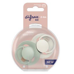Difrax LOVI Prime Pacifier 0-6 Months - Coconut/Pistachio