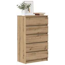 vidaXL Ladekast 60x36x103 cm bewerkt hout artisanaal eikenkleur