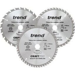 Trend Cirkelzaagblad 165x20x1,5mm 24T/40T/52T (3 Stuks)