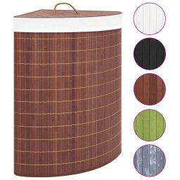 vidaXL Hoekwasmand 60 L bamboe bruin