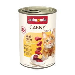 6x 400g animonda Carny Senior Rund + Kip met Kaas natvoer voor katten