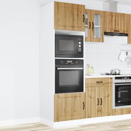 vidaXL Ovenkasten 2 st Lucca bewerkt hout artisanaal eikenkleurig