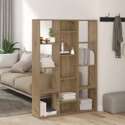 vidaXL Kamerscherm/boekenkast 100x24x140 cm bewerkt hout eikenkleurig