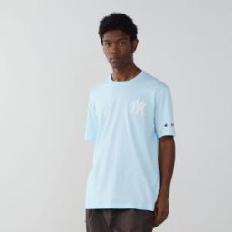 Champion Tee Shirt Ny Yankees Blauw/wit Heren l
