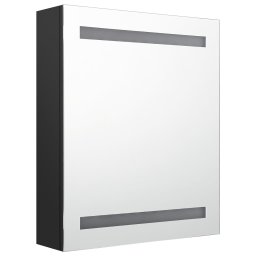 vidaXL Badkamerkast met spiegel en LED 50x14x60 cm zwart