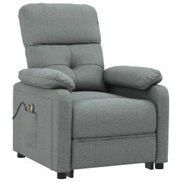 vidaXL Massagestoel elektrisch stof donkergrijs