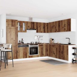 vidaXL 14-delige Keukenkastenset Kalmar bewerkt hout oud houtkleurig