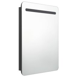 vidaXL Badkamerkast met spiegel en LED 60x11x80 cm glanzend zwart