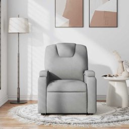 vidaXL Massagestoel verstelbaar stof lichtgrijs
