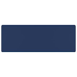 vidaXL Wastafel met overloop vierkant 41x41cm keramiek mat donkerblauw