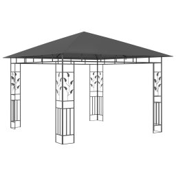 vidaXL Prieel met klamboe 180 g/m² 3x3x2,73 m antraciet