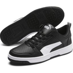 PUMA - maat 42.5- Rebound LayUp Lo SL Sneakers Unisex - Puma Black-Puma White-High Rise