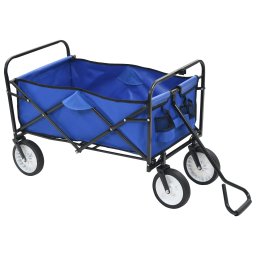 vidaXL Handkar inklapbaar staal blauw