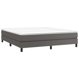 vidaXL Boxspring met matras kunstleer grijs 160x200 cm