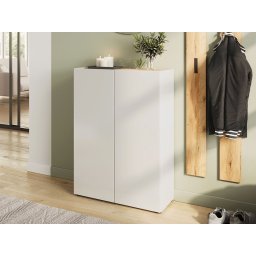 Schoenenkast ALVIN 2 deuren wit/navarra eik