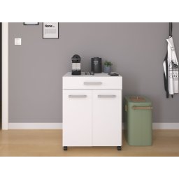 Commode DOS 2 deuren 1 lade wit