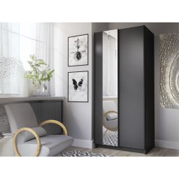 Kledingkast SAFIAT 2 schuifdeuren 80 cm zwart