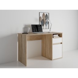 Bureau BIDOU 1 deur 1 lade sonoma eik/wit