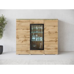 Hoge commode VITTORIO 3 deuren wotan eik