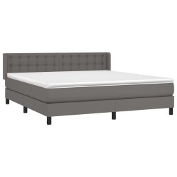 vidaXL Boxspring met matras kunstleer grijs 180x200 cm