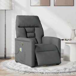 vidaXL Massagestoel elektrisch verstelbaar stof donkergrijs