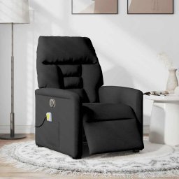 vidaXL Massagestoel elektrisch verstelbaar stof zwart