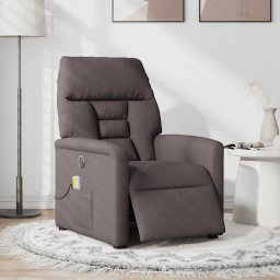 vidaXL Massagestoel elektrisch verstelbaar stof donkerbruin