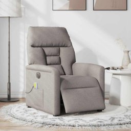 vidaXL Massagestoel elektrisch verstelbaar stof taupe