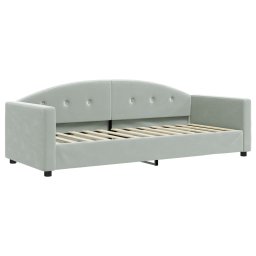 vidaXL Slaapbank met matras 80x200 cm fluweel lichtgrijs