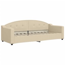 vidaXL Slaapbank met matras 80x200 cm stof crèmekleurig