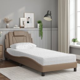 vidaXL Bed "Viana" met matras kunstleer cappuccinokleurig 80x200 cm