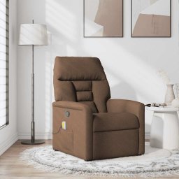 vidaXL Massagestoel verstelbaar stof bruin