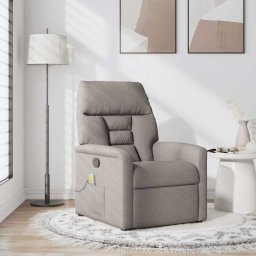 vidaXL Massagestoel verstelbaar stof taupe