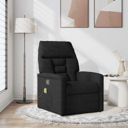 vidaXL Massagestoel microvezelstof zwart