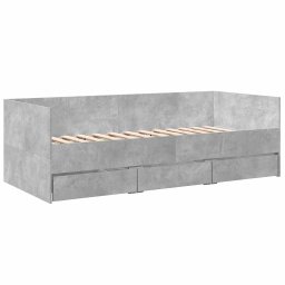 vidaXL Slaapbank met lades zonder matras 75x190 cm betongrijs