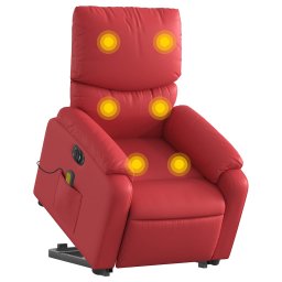 vidaXL Sta-op-massagestoel elektrisch kunstleer rood
