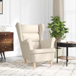 vidaXL Fauteuil 74x84x100 cm linnen wit