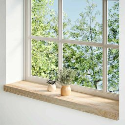 vidaXL Vensterbanken 2 st onbehandeld 80x20x2 cm massief eikenhout